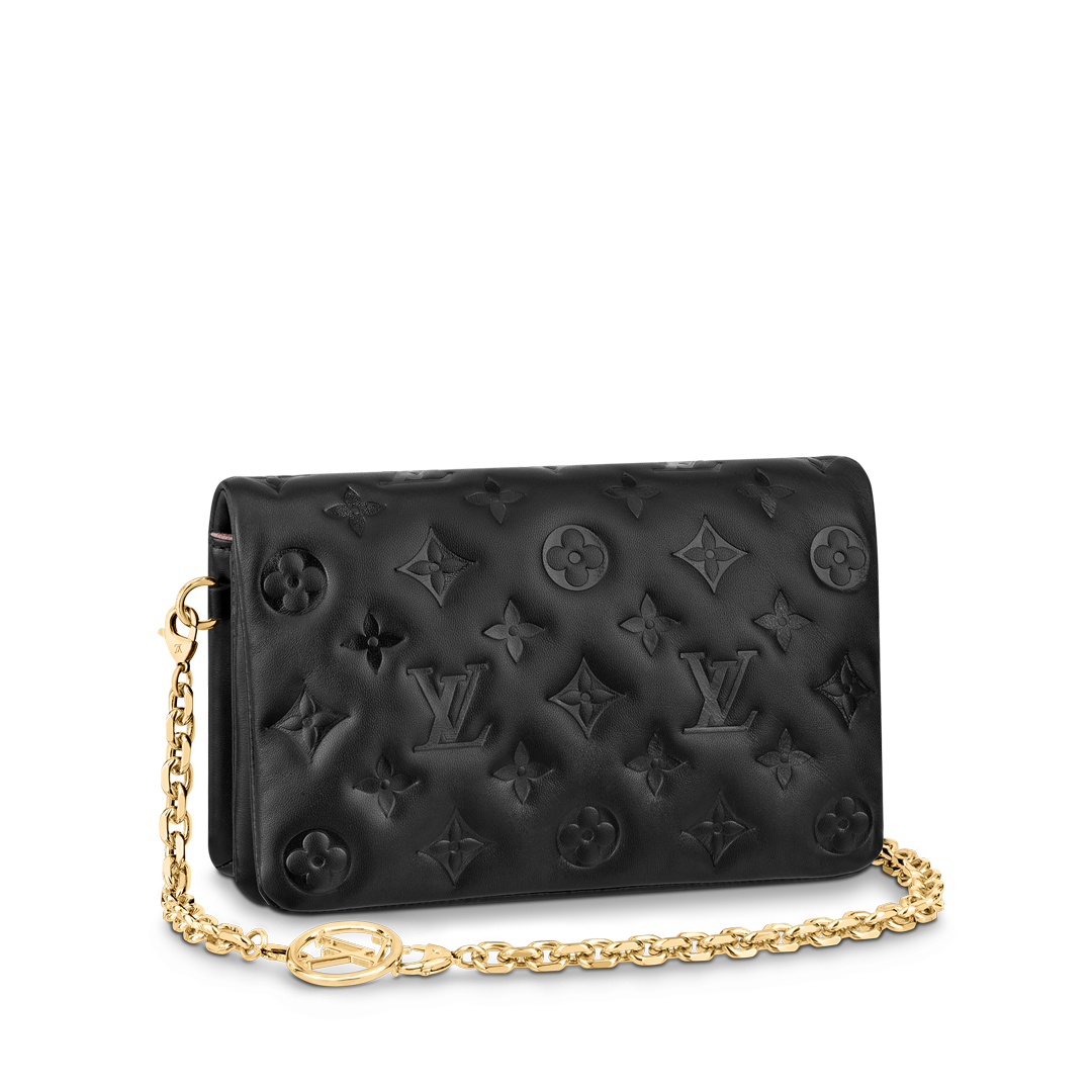 Louis Vuitton POCHETTE COUSSIN Handbag Monogram Embossed M80742 Black